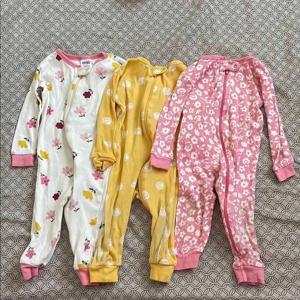 Kids Onesies PJs Set of 3 baby girl 9-12months